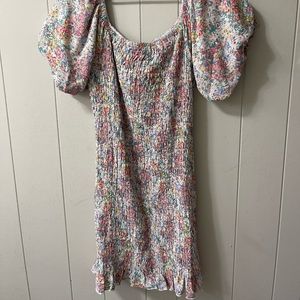 Pink Lily Floral smocked dress